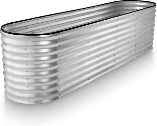 Main image of Galvanized Raised Garden Beds Outdoor // 8×2×2 ft Planter Raised Beds for Gardening, Vegetables, Flowers // Large Metal Garden Box (Silver) // Patented Tool-Free Design