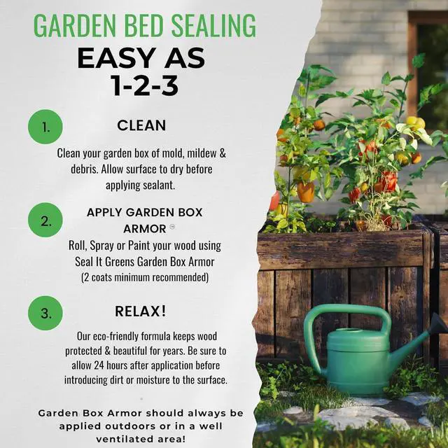 Alt view image 4 of 7 - Garden Box Sealer | FDA Food Contact Safe Plant-Based Wood Sealant for Raised Bed, Planter & Pet House. Protects All Wood Types from Water & Weather Damage |