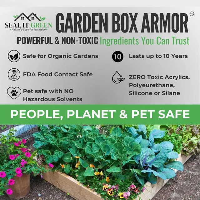 Alt view image 5 of 7 - Garden Box Sealer | FDA Food Contact Safe Plant-Based Wood Sealant for Raised Bed, Planter & Pet House. Protects All Wood Types from Water & Weather Damage |