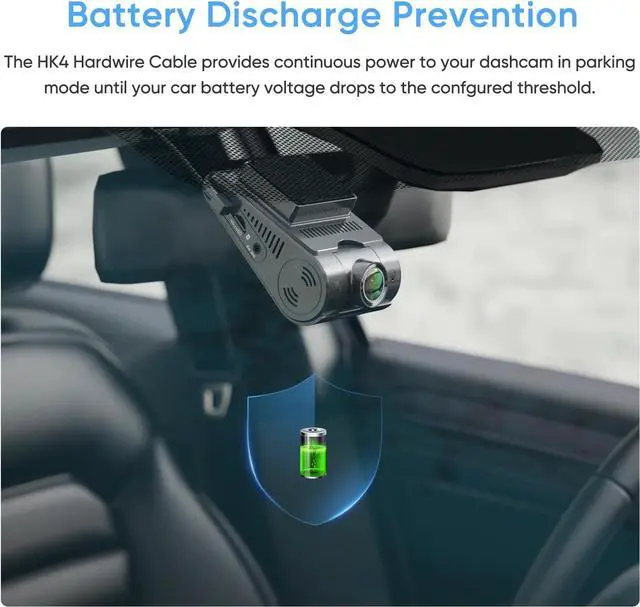Alt view image 6 of 7 - VIOFO HK4 Acc Hardwire Cable, USB-C Hard Wire Cable for A329 series/A229 series/A119Mini2/A139Pro/WM1/T130 Dash Cam, Low Voltage Protection for Parking Mode (Fuse Tap Not Included)
