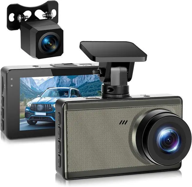 Main image of Dash Cam Front and Rear - 4K+2K Ultra HD Dual Dash Camera with 3 IPS Screen, App Control, 64GB Card Included, Night Vision, Parking Mode, GPS, G-Sensor, 160° Wide Angle