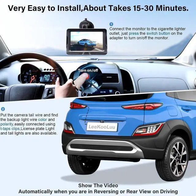 Alt view image 2 of 7 - Wireless Backup Camera Ease Install - Color Image HD 1080P 5 Inch Monitor Digital Signal Stable No-Delay Bluetooth Rear View Camera Auto-Switching Night Vision for Truck/Car/Pickup/SUV/Camper - LK2