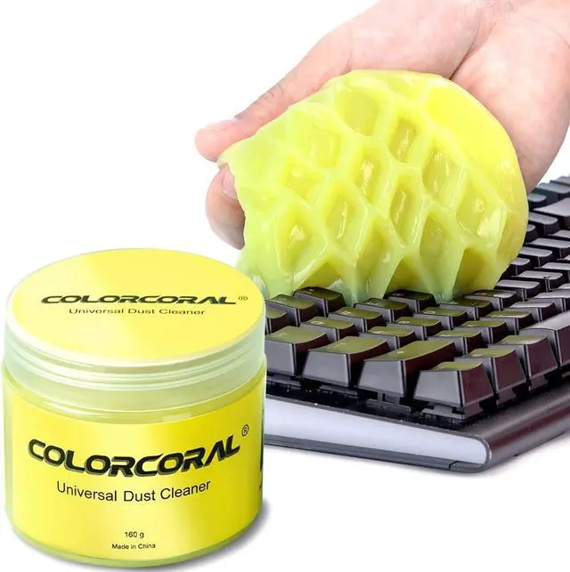 Main image of COLORCORAL Keyboard Cleaner Universal Cleaning Gel, Detailing Car Interior Cleaning Putty Cleaner Wipes Swaps for Car Vents, Gaming, PC Tablet Laptop Computer, Cameras, Printers 160G