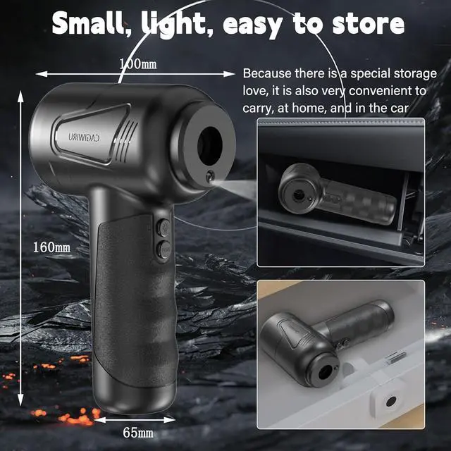 Alt view image 6 of 7 - Compressed air Duster, Electric air DusterKeyboard Cleaner for Office - no Canned air Duster - Reusable - Good Replacement for Compressed Air Can - Cordless Air Duster 7500mAh (GG09)