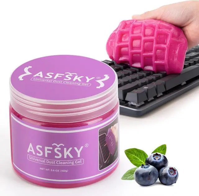Main image of ASFSKY Keyboard Cleaner Universal Cleaning Gel,Slime for Detailing Car Interior Dust Putty Cleaning Goop Cleaner Wipes Swaps for PC Tablet Laptop Keyboards, Cameras,Car Vents, 160g/5.6oz,Rose Red