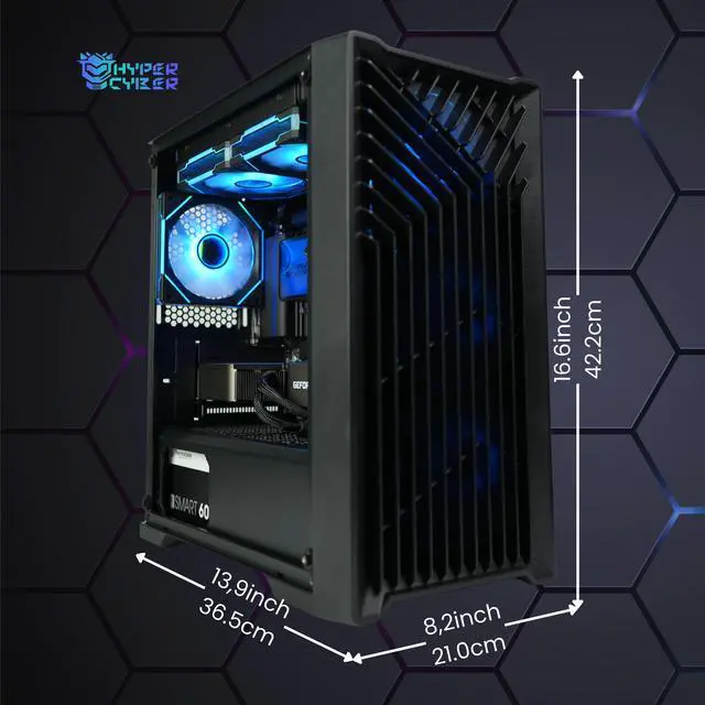 Alt view image 4 of 6 - Hyper Cyber Rage X Liquid Cool Gaming Desktop - Intel Core i7 14700K, NVIDIA GeForce RTX 4060 8GB GDDR6X, DDR5-6400 RGB 64GB, 1TB NVMe M.2 SSD, Windows 11, WiFi, Xtreme VR