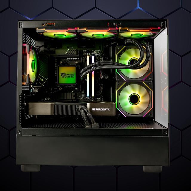 Alt view image 3 of 6 - Hyper Cyber Rage Y Liquid Cool Gaming Desktop - AMD Ryzen 7 7800X3D, Nvidia Geforce RTX 4070 SUPER, 64GB DDR5, 1TB SSD, Windows 11, WiFi, Xtreme VR