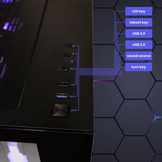 Alt view image 5 of 6 - Hyper Cyber Rage Q Liquid Cool Gaming Desktop - Intel Core i5-14600K, NVIDIA GeForce RTX 4060 8GB, DDR5-6400 RGB 32GB, 1TB NVMe M.2 SSD, Windows 11, WiFi, Xtreme VR