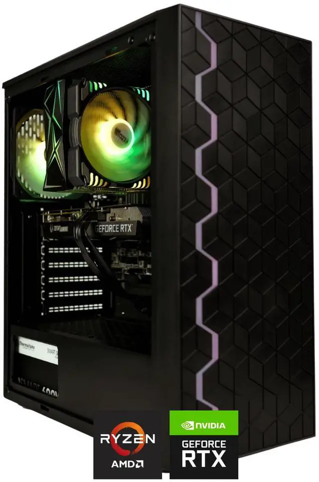 Main image of HYPER CYBER Storm X Gaming PC Desktop Computer AMD Ryzen 5 5600X, GeForce RTX 4060 8GB GDDR6, 16GB DDR4 RAM, 2TB NVMe SSD, Windows 11 Home, VR Ready, RGB Lighting, WiFi, Ready to Use