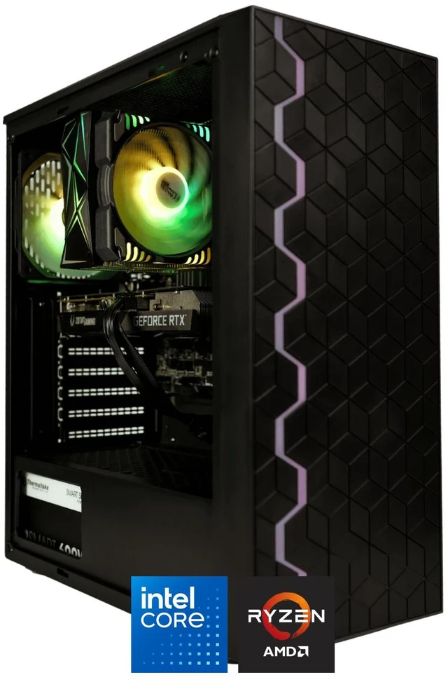 Main image of HYPER CYBER Storm X Gaming PC Desktop Computer intel core i5-12400F, Radeon RX 7800 XT, 16GB DDR4, 2TB SSD, Windows 11 Home, VR Ready, RGB Lighting, WiFi, Ready to Use