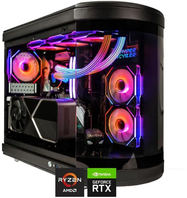 Main image of HYPER CYBER Ultra Y Gaming PC Desktop Computer AMD Ryzen 7 7800X3D, NVIDIA GeForce RTX 3090, 64GB DDR5, 4TB SSD, Windows 11 Home, VR Ready, RGB Lighting, WiFi, Ready to Use