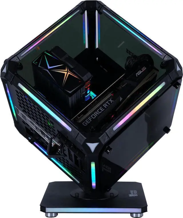 Alt view image 2 of 6 - Hyper Cyber Cubic-57 Gaming PC Desktop Computer Intel Core i7-14700K, Nvidia Geforce RTX 5070, 32GB DDR5, 2TB SSD, Windows 11 Home, VR Ready, RGB Lighting, WiFi, Ready to Use
