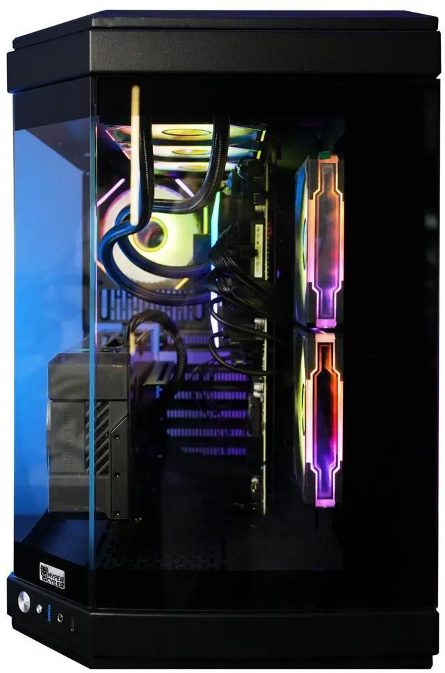 Alt view image 3 of 5 - HYPER CYBER Ultra X BLACK Gaming PC Desktop Computer Intel Core i7-14700K, NVIDIA GeForce RTX 4080 SUPER, 32GB DDR5, 4TB SSD, Windows 11 Home, VR Ready, RGB Lighting, WiFi, Ready to Use