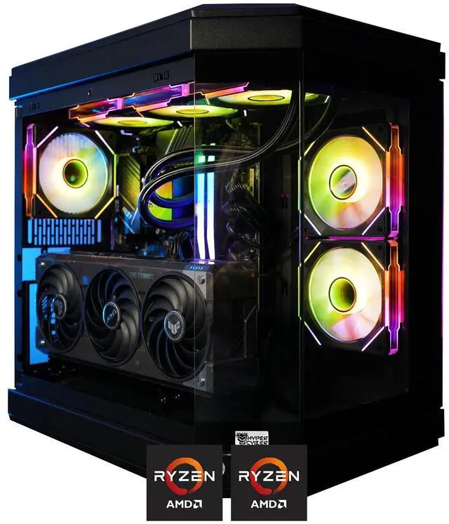 Main image of HYPER CYBER Ultra X BLACK Gaming PC Desktop Computer AMD Ryzen 7 7800X3D, AMD Radeon RX 7900 XTX, 32GB DDR5, 2TB SSD, Windows 11 Home, VR Ready, RGB Lighting, WiFi, Ready to Use