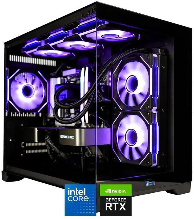 Main image of HYPER CYBER Rage Q Gaming PC Desktop Computer Intel Core i5-14600K, NVIDIA GeForce RTX 5080, 16GB DDR5, 1TB SSD, Windows 11 Home, VR Ready, RGB Lighting, WiFi, Ready to Use