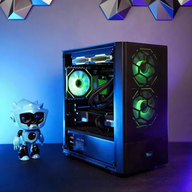 Alt view image 6 of 6 - HYPER CYBER Rage W Gaming PC Desktop Computer Intel Core i5-14600K, Intel ARC B580, 32GB DDR5, 1TB SSD,  Windows 11 Home, VR Ready, RGB Lighting, WiFi, Ready to Use