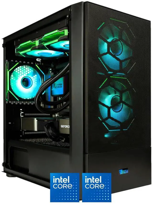 Main image of HYPER CYBER Rage W Gaming PC Desktop Computer Intel Core i5-14600K, Intel ARC B580, 32GB DDR5, 1TB SSD,  Windows 11 Home, VR Ready, RGB Lighting, WiFi, Ready to Use