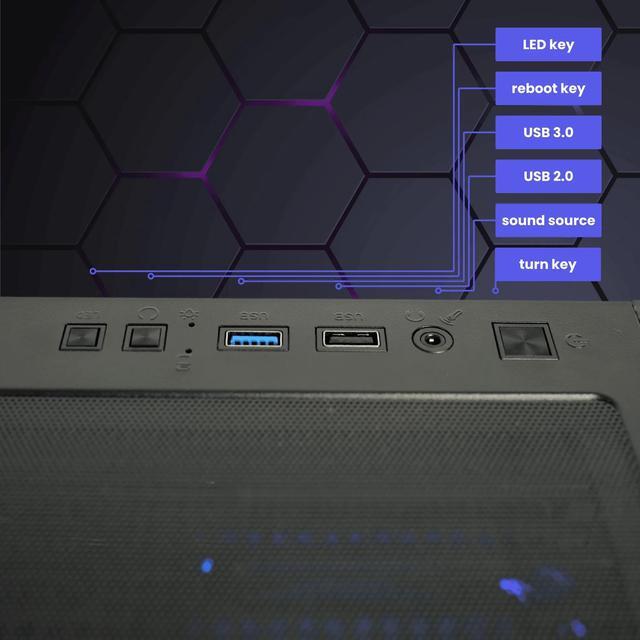 Alt view image 4 of 6 - HYPER CYBER Rage W Gaming PC Desktop Computer Intel Core i5-14600K, Nvidia Geforce RTX 4070 SUPER, 32GB DDR5, 1TB SSD, Windows 11 Home, VR Ready, RGB Lighting, WiFi, Ready to Use