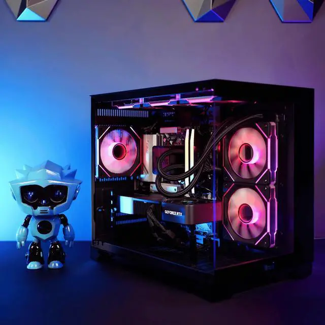 Alt view image 6 of 6 - HYPER CYBER Rage Q Gaming PC Desktop Computer Intel Core Ultra 5 225F, Intel ARC B580, 32GB DDR5, 1TB SSD, Windows 11 Home, VR Ready, RGB Lighting, WiFi, Ready to Use