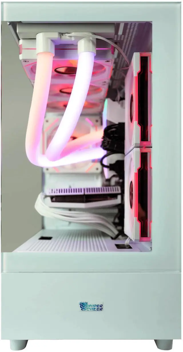 Alt view image 4 of 6 - Hyper Cyber Rage Y White Gaming Desktop  AMD Ryzen 5 9600X,  NVIDIA GeForce RTX 5060 Ti 16Gb, 32GB DDR5, 1TB SSD, Windows 11 Home, VR Ready, RGB Lighting, WiFi, Ready to Use