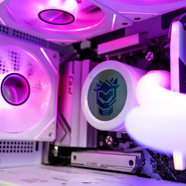Alt view image 5 of 6 - Hyper Cyber Rage Y White Gaming Desktop  AMD Ryzen 5 9600X,  NVIDIA GeForce RTX 5060 Ti 16Gb, 32GB DDR5, 1TB SSD, Windows 11 Home, VR Ready, RGB Lighting, WiFi, Ready to Use