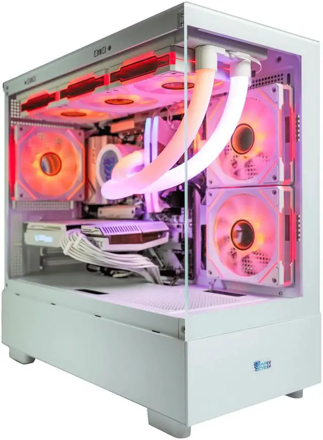 Alt view image 2 of 6 - Hyper Cyber Rage Y White Gaming Desktop  AMD Ryzen 5 9600X,  NVIDIA GeForce RTX 5060 Ti 16Gb, 32GB DDR5, 1TB SSD, Windows 11 Home, VR Ready, RGB Lighting, WiFi, Ready to Use