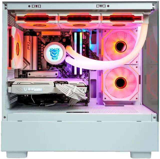 Alt view image 3 of 6 - Hyper Cyber Rage Y White Gaming Desktop  AMD Ryzen 5 9600X,  NVIDIA GeForce RTX 5060 Ti 16Gb, 32GB DDR5, 1TB SSD, Windows 11 Home, VR Ready, RGB Lighting, WiFi, Ready to Use