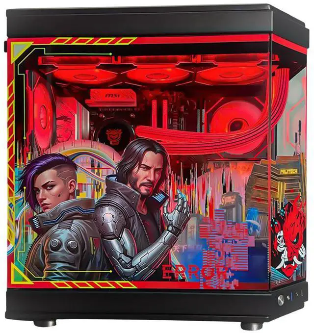 Alt view image 3 of 7 - HYPER CYBER PUNK Gaming PC Desktop Computer AMD Ryzen 9 9950X3D GeForce RTX 5070 32GB|2TB, Windows 11 Home, VR Ready, RGB Lighting, WiFi, Ready to Use