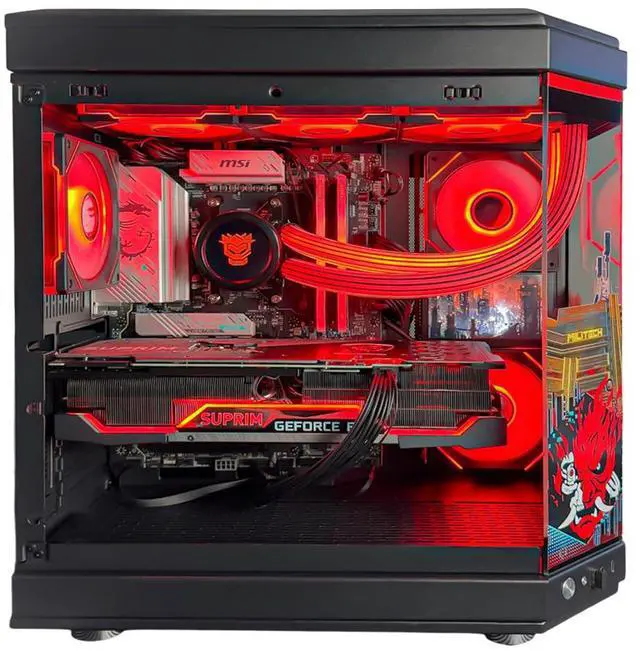 Alt view image 5 of 7 - HYPER CYBER PUNK Gaming PC Desktop Computer AMD Ryzen 9 9950X3D GeForce RTX 5070 32GB|2TB, Windows 11 Home, VR Ready, RGB Lighting, WiFi, Ready to Use