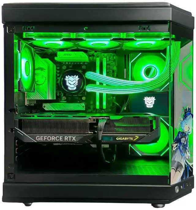 Alt view image 5 of 6 - HYPER CYBER Anime Gaming PC Desktop Computer AMD Ryzen 7 7800X3D GeForce RTX 5070 32GB|2TB, Windows 11 Home, VR Ready, RGB Lighting, WiFi, Ready to Use