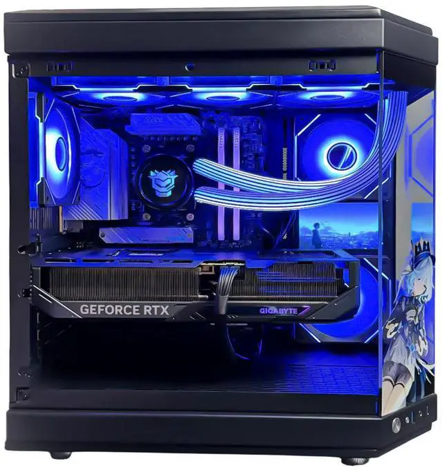 Alt view image 4 of 6 - HYPER CYBER Anime Gaming PC Desktop Computer AMD Ryzen 7 7800X3D GeForce RTX 5070 32GB|2TB, Windows 11 Home, VR Ready, RGB Lighting, WiFi, Ready to Use