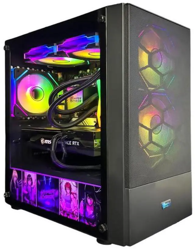 Alt view image 2 of 6 - HYPER CYBER GAME Gaming PC Desktop Computer, AMD Ryzen 7 7800X3D GeForce RTX 5060 32GB|2TB, Windows 11 Home, VR Ready, RGB Lighting, WiFi, Ready to Use