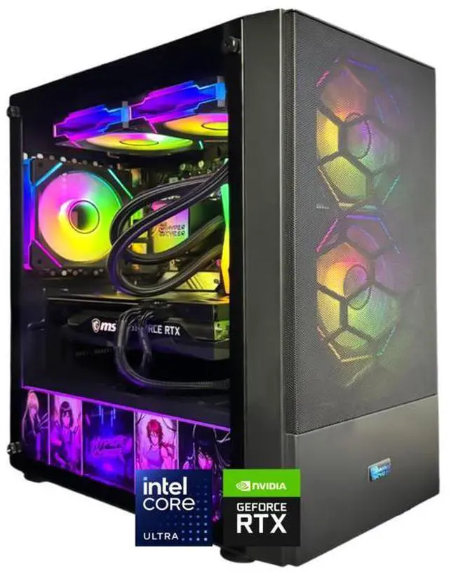 Main image of HYPER CYBER GAME Gaming PC Desktop Computer, Intel Core Ultra 7 265K GeForce RTX 5060 32GB|1TB , Windows 11 Home, VR Ready, RGB Lighting, WiFi, Ready to Use