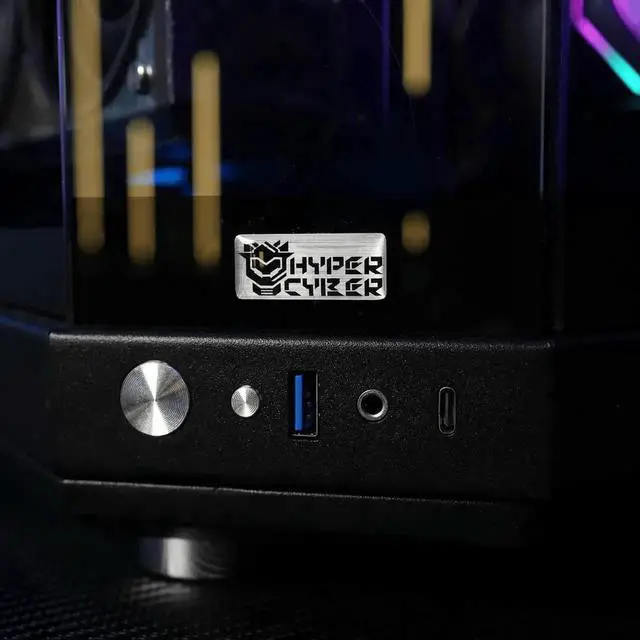Alt view image 4 of 5 - HYPER CYBER Ultra X BLACK Gaming PC Desktop Computer AMD Ryzen 7 7800X3D Nvidia GeForce RTX 5060 1TB, Windows 11 Home, VR Ready, RGB Lighting, WiFi, Ready to Use