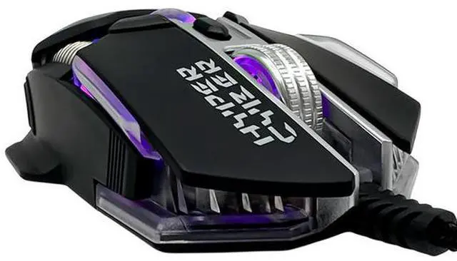 Alt view image 2 of 5 - Hyper Cyber Gaming Mouse Black, Ergonomic Design, High-Precision Sensor, Adjustable DPI, RGB Lighting, Wired USB, Ultra-Responsive for PC Gaming