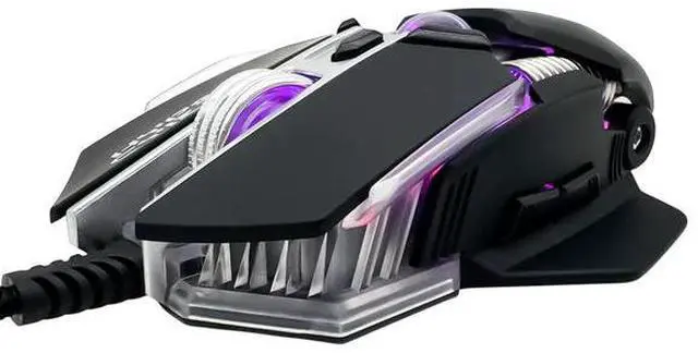 Alt view image 3 of 5 - Hyper Cyber Gaming Mouse Black, Ergonomic Design, High-Precision Sensor, Adjustable DPI, RGB Lighting, Wired USB, Ultra-Responsive for PC Gaming