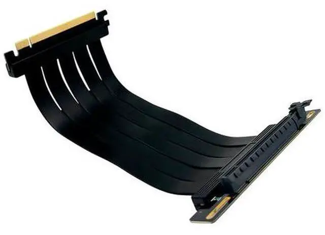 Main image of Hyper Cyber Vertical GPU Support Bracket with 200mm PCIe 4.0 Riser Cable White, Anti-Sag, ATX Case, Gaming Build, Modding Accessory, Black