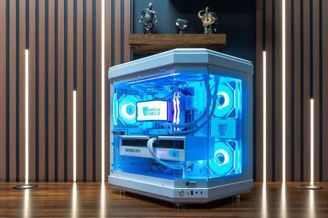 Alt view image 2 of 2 - Hyper Cyber ULTRA WHITE Gaming Desktop AMD Ryzen 7 9800X3D, NVIDIA GeForce RTX 5070 TI, 64GB DDR5, 4TB SSD, Windows 11 Home, VR Ready, RGB Lighting, WiFi, Ready to Use, Custom Cooler Display.