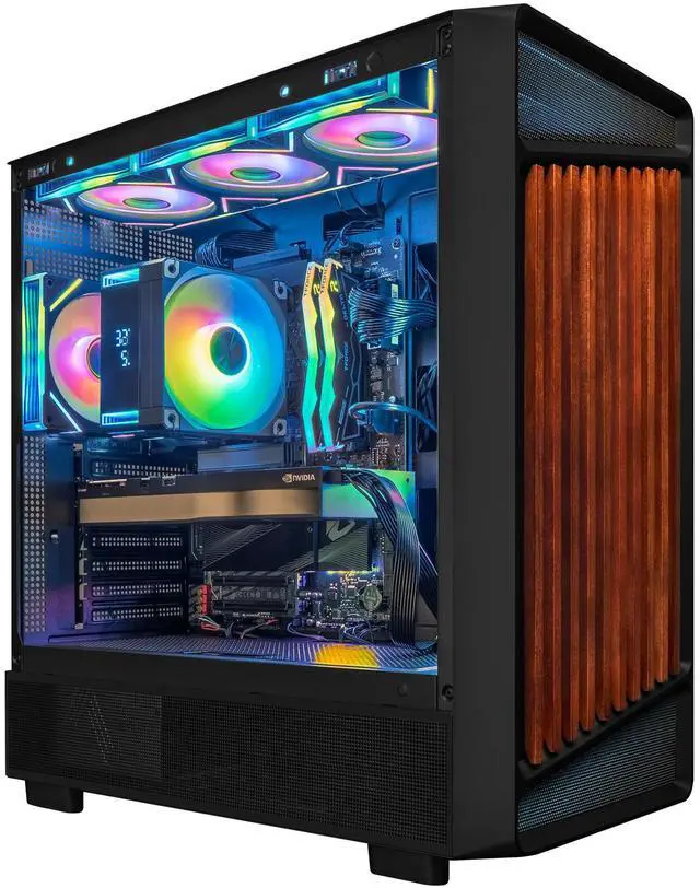 Alt view image 4 of 6 - Hyper Cyber Terra Gaming Desktop AMD Ryzen 9 9950X3D, NVIDIA GeForce RTX 5070 TI, 64GB DDR5, 2TB SSD, WIN11 Home, AI Ready, RGB Lighting, WiFi, Ready to Use