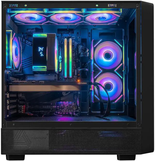 Alt view image 5 of 6 - Hyper Cyber Terra Gaming Desktop AMD Ryzen 9 9950X3D, NVIDIA GeForce RTX 5070 TI, 64GB DDR5, 2TB SSD, WIN11 Home, AI Ready, RGB Lighting, WiFi, Ready to Use