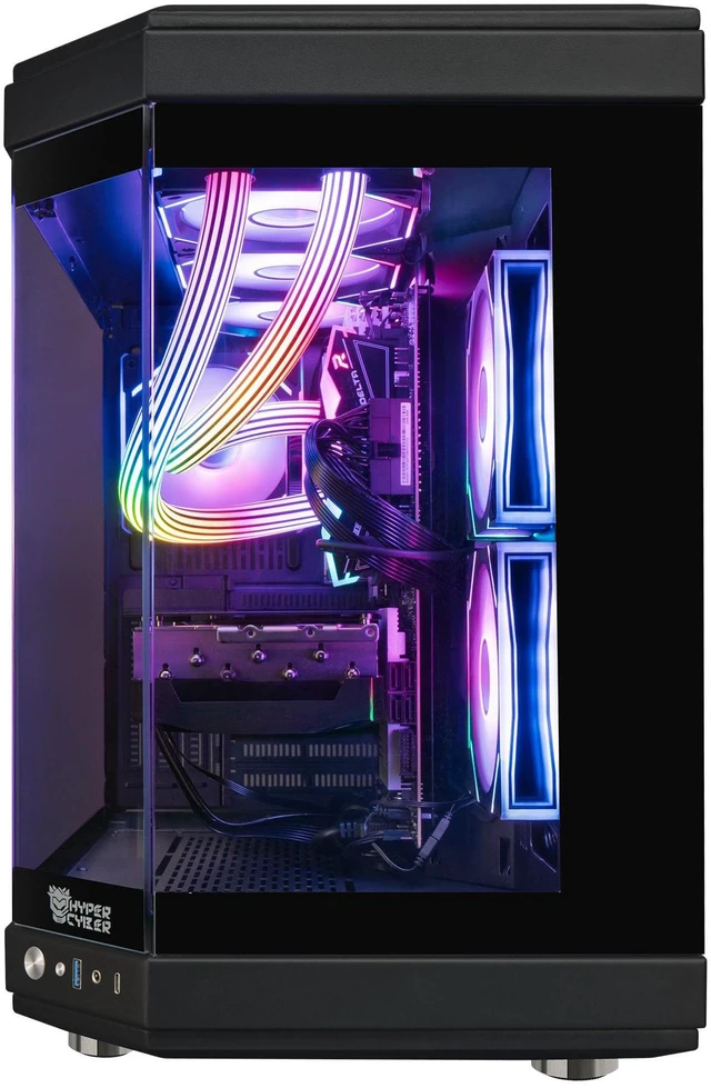 Alt view image 3 of 6 - HYPER CYBER Ultra X BLACK Gaming PC Desktop Computer Intel Core i7-14700K, Nvidia Geforce RTX 5070, 64GB DDR5, 2TB SSD, Windows 11 Home, VR Ready, RGB Lighting, WiFi, Ready to Use