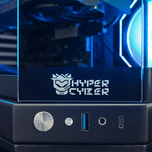Alt view image 6 of 6 - HYPER CYBER Ultra X BLACK Gaming PC Desktop Computer Intel Core i7-14700K, Nvidia Geforce RTX 5070, 64GB DDR5, 2TB SSD, Windows 11 Home, VR Ready, RGB Lighting, WiFi, Ready to Use