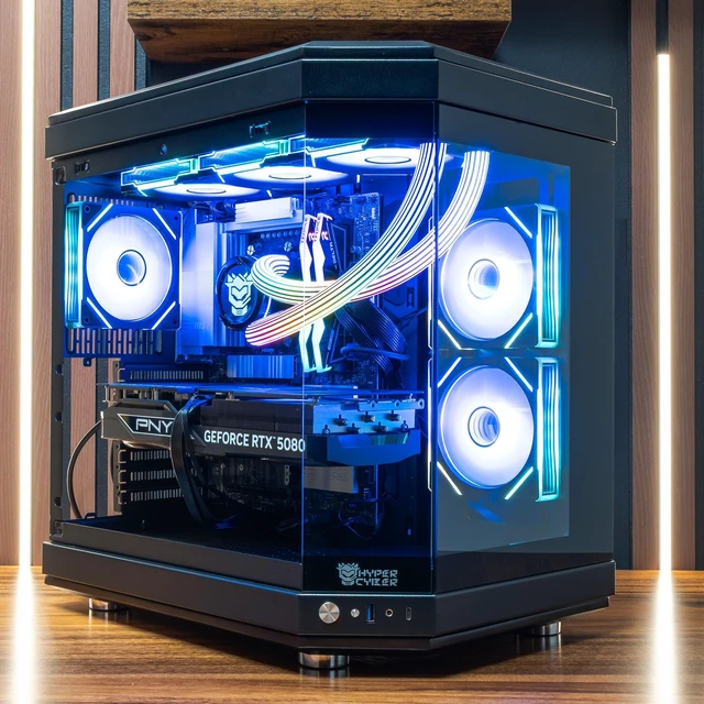 Alt view image 5 of 6 - HYPER CYBER Ultra X BLACK Gaming PC Desktop Computer Intel Core i7-14700K, Nvidia Geforce RTX 5070, 64GB DDR5, 2TB SSD, Windows 11 Home, VR Ready, RGB Lighting, WiFi, Ready to Use