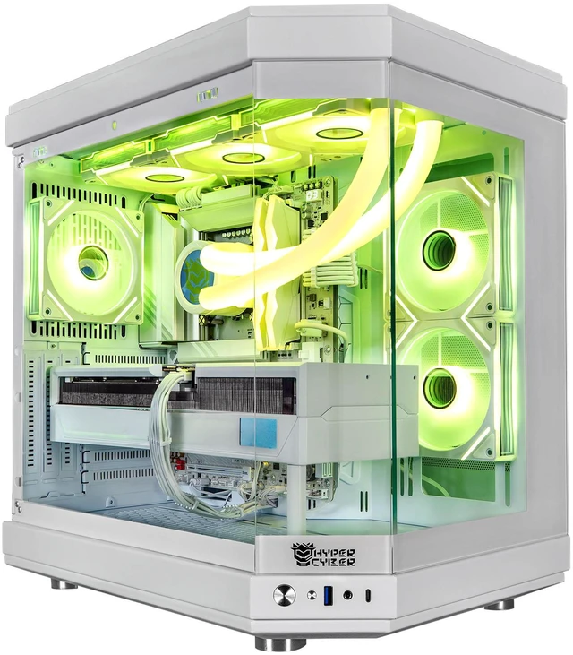 ”高速高性能” AMD3.8-4.7GHz/32GB/SSD512GB/WiFi Hyper Cyber ULTRA WHITE Gaming Desktop AMD Ryzen 7 9800X3D, NVIDIA