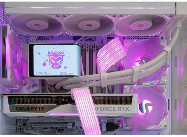 Alt view image 4 of 5 - Hyper Cyber Aurora Ryzen CPU | Ryzen GPU | GeForce GPU | Gaming PC AMD Ryzen 7 7800X3D NVIDIA GeForce RTX 5070 12GB