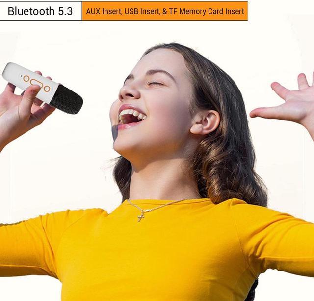 Alt view image 5 of 5 - Mayflower Mini Karaoke Machine for Kids Adults, Portable Bluetooth Karaoke Speaker with 2