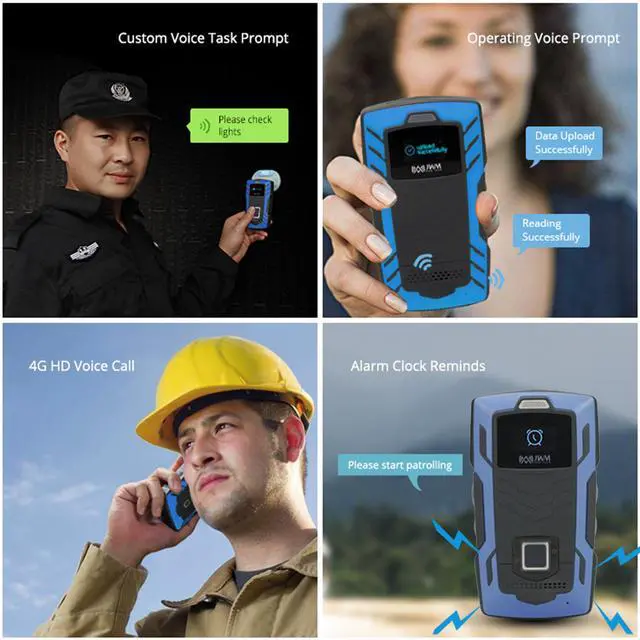 Alt view image 5 of 7 - JWM GPS Guard Tour Patrol System, GPS, Fingerprint Recognition, Phone Calling, 4G Online Guard Patrol Checkpoint System for Hotels, Hospital, School, Real-Time Track and Data Transmission