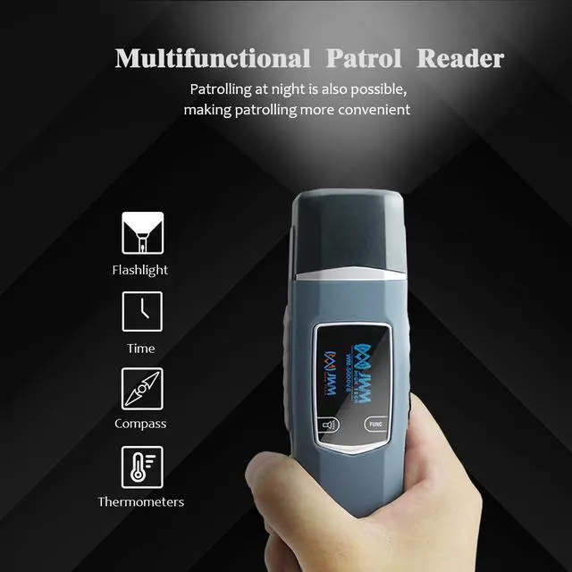 Alt view image 4 of 7 - [Official Store] JWM Long Range Guard Tour Patrol System with Downloader, RFID Flashlight Security Guard Equipment with OLED Screen, Free Cloud Software, 2.4G Card for Long Distance Reading