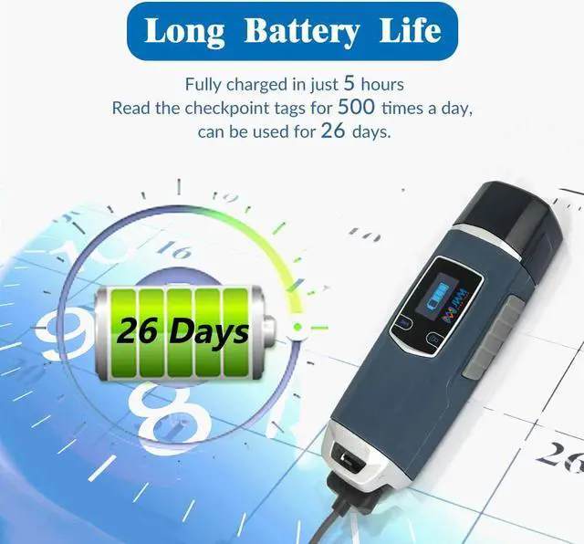 Alt view image 6 of 7 - [Official Store] JWM Long Range Guard Tour Patrol System with Downloader, RFID Flashlight Security Guard Equipment with OLED Screen, Free Cloud Software, 2.4G Card for Long Distance Reading