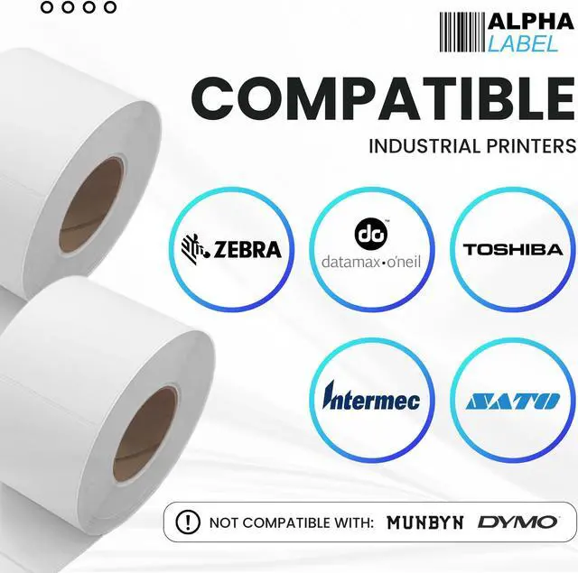 Alt view image 5 of 7 - ALPHA LABEL - 4" x 6" Direct Thermal Labels, 4 Rolls, 4000 Labels, 3 Core, No Ribbon Required, Made in Canada, Compatible with Zebra Industrial Printers
